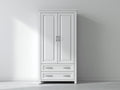 Kleiderschrank aus Holzwerkstoff 100 x 55 x 200 cm - Weiß - 2 Türen und 2 Schubladen im klassischen Design