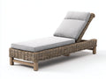Sonnenliege - Verstellbare Gartenliege aus Rattangeflecht und Holz 200 x 75 x 95 cm - Natur und Hellgrau - Gepolsterte Liegefläche - Modernes Design