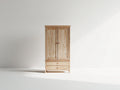 Kleiderschrank mit 2 Türen und 2 Schubladen aus Holz 100 x 55 x 190 cm - Naturholz - Klassisches Stauraumdesign für Schlafzimmer und Gästezimmer