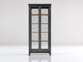 Vitrinen aus Holzwerkstoff und Glas 90 x 40 x 190 cm - Schwarz - 2 Glastüren für Wohnraum und Esszimmer