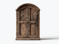 Kleiderschrank aus Massivholz 125 x 58 x 205 cm - Dunkelbraun - Rustikaler 2-Türer mit Rundbogen und markanter Holzmaserung