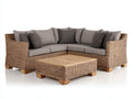 Gartensofa Set 2-teilig aus Rattangeflecht mit Couchtisch 240 x 240 x 85 cm - Braun und Grau - Eckdesign für Terrasse und Garten