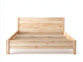 Doppelbett aus Holz mit Lattenrost 210 x 190 x 120 cm - Naturholz - Hohes Kopfteil und geradliniges Design für Schlafzimmer