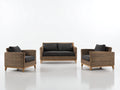 Gartensofa - 3-teiliges Lounge-Set aus Polyrattan und Holz 150 x 80 x 78 cm - Natur und Dunkelgrau - 4 Sitzplätze - Modernes Design